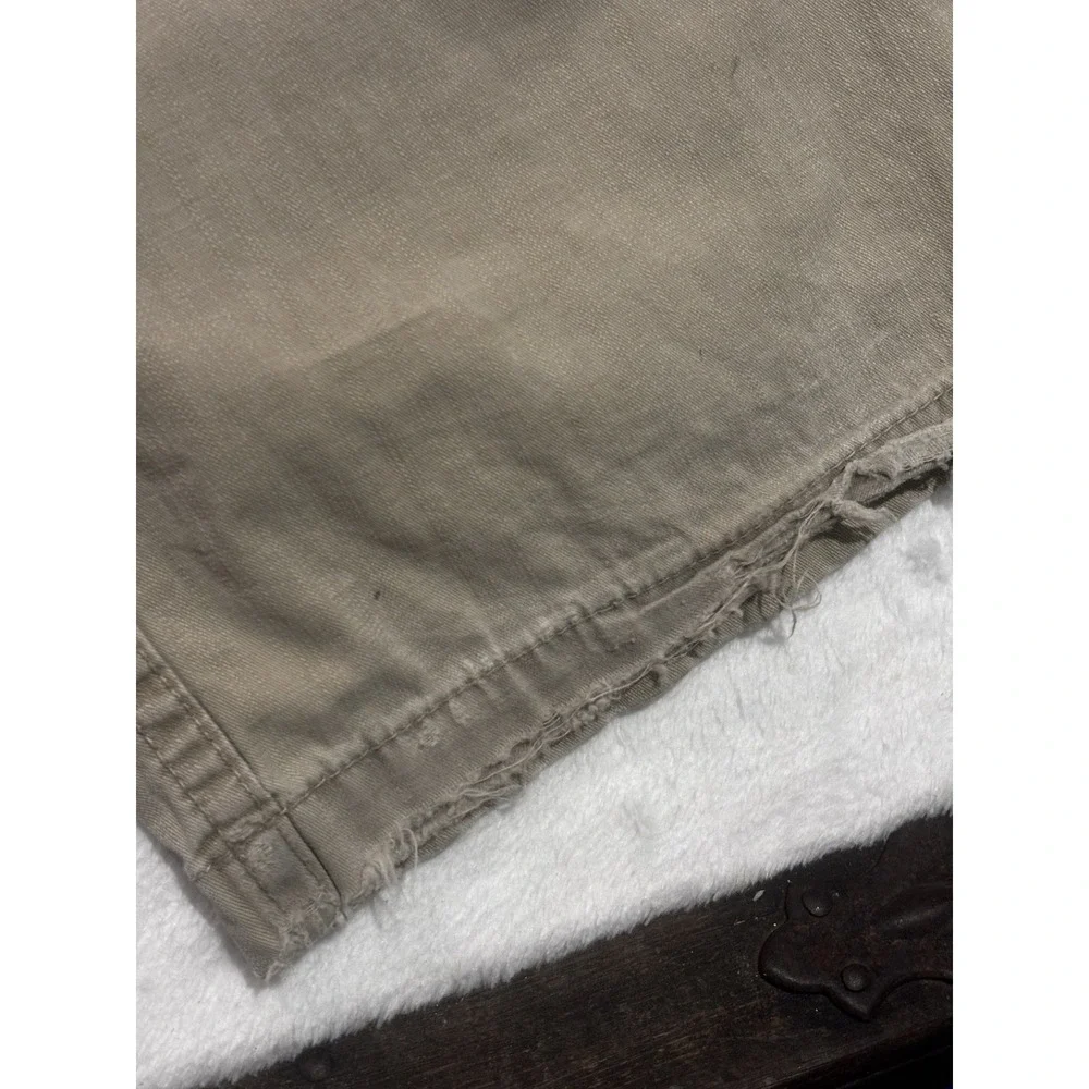 BKE Buckle Mens Pants 38X Khaki Chino Flat Front Uniform Solid Raw Hem‎